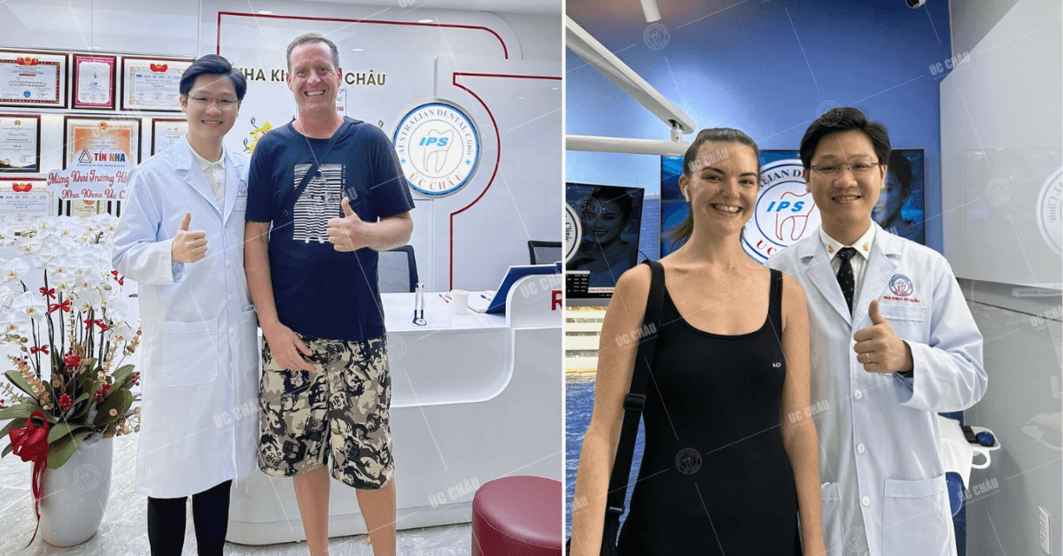 Dentists taking photos with patients at Australian Dental Clinic