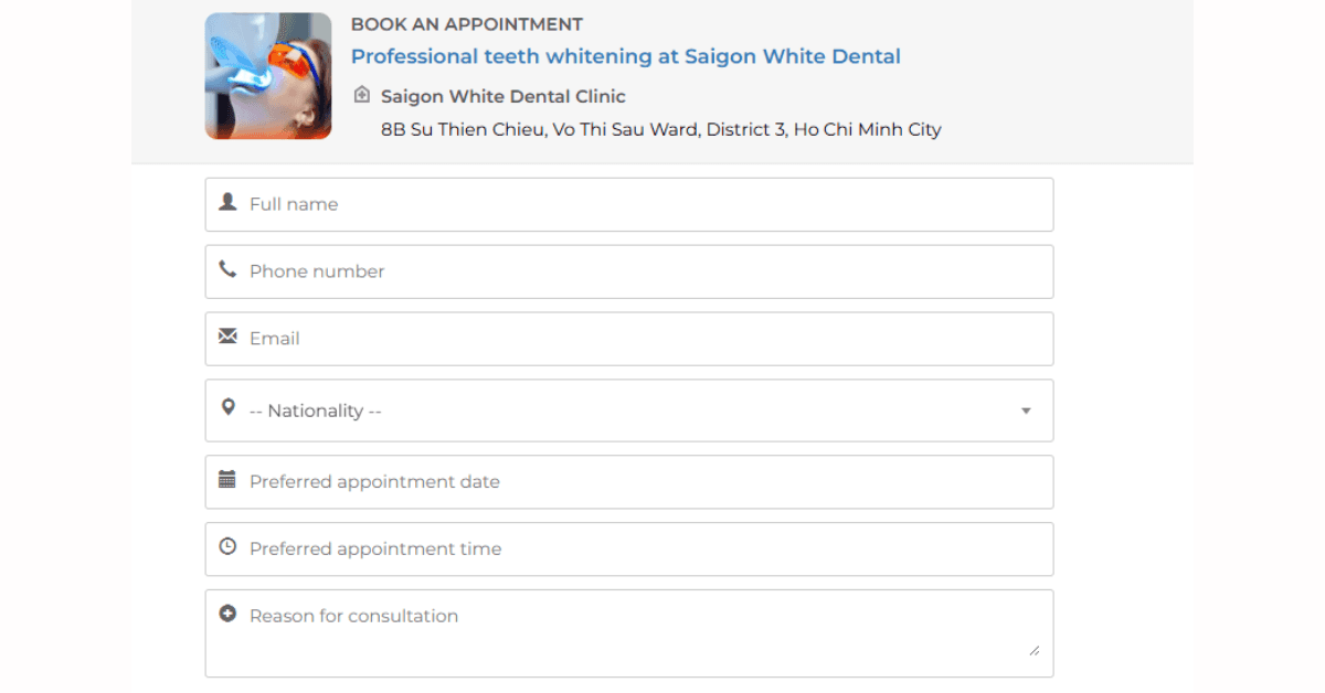 Choose your preferred appointment date and time